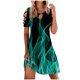 thumbnail image 2 of ICHUANYI Clearance Women Casual Slimming Draw Back Printed Short Sleeves Cold Shoulder Dress(Green, XL) ICHUANYI WER2023081008915, 2 of 5