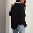 thumbnail image 6 of Womens Sweaters Fall Oversized Chunky Knitted Pullover Sweater Casual Long Sleeve Crewneck Cute Sweaters Black XL, 6 of 8