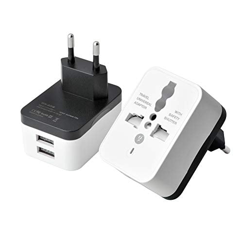 ICEVEIN European Power Travel Plug Adapter, Spain Iceland Germany France Italy Power Travel Plug