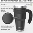 thumbnail image 3 of Stainless Steel Tumbler with Handle - Black by Chillout Life for Unisex - 6 x 30 oz Tumbler, 3 of 9