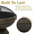 thumbnail image 4 of Sunnydaze 30" Wood-Burning Black Finish Steel Cauldron Fire Pit Bowl with Screen, Grate, and Poker, 4 of 21