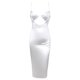 thumbnail image 4 of Vestido largo de satén para mujer Vestido largo de tirantes finos con espalda descubierta Fiesta de Abanopi Blanco/L, 4 of 7