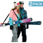 Volk Ski Strap and Pole Carrier - 2 Pack - Carry Your Ski Gear with Ease
