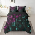 thumbnail image 2 of Erosebridal Plaid Buffalo Bedding Sets Twin Size,Geometric Grid Comforter Sets with Sheets,Neon Gradient Bed in a Bag Twin size,Breathable Boys Bedroom Decor,Reversible,7pcs, 2 of 6