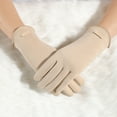 thumbnail image 1 of Autumn And Winter Warmth Retention Women's American Color Contrast Screen Plush Thickened Plush Windproof And Cold Proof Gloves, 1 of 3