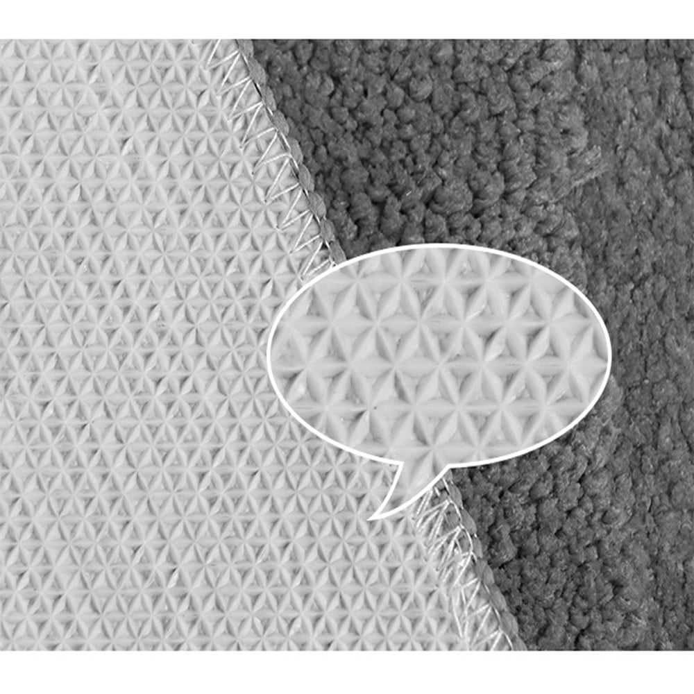 Bathroom Rug Set, 3 Pieces Shaggy Soft Non-Slip Mats Absorbent Toilet Mat,Rectangular Area Rug, U-Shaped Bath Mat, Elongated Toilet Lid Cover (Grey)