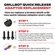Grillbot Quick Release Replacement Shafts for Grillbot Automatic Grill Cleaning Robot (3 Pack)