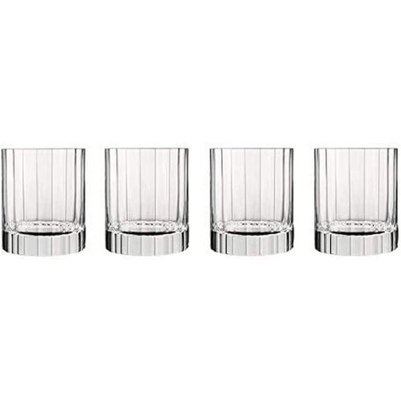 Luigi Bormioli Bach 11.25 oz Double Old Fashioned Glasses - Set of 4 Durable Lead-Free SON.hyx Crystal Drinkware, Titanium Reinforced, Made in Italy, Dishwasher Safe Bar Glassware