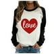 thumbnail image 1 of Camiseta Bouanq para mujer con corazón de amor, camiseta raglán con corazón, camiseta con estampado de letras de amor para el Día de San Valentín, 1 of 4