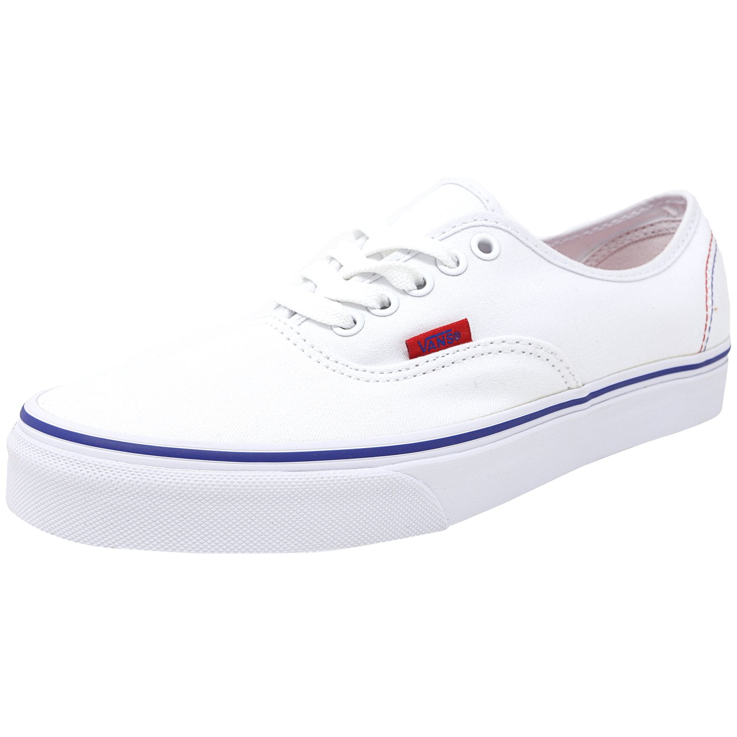 vans authentic blue on feet