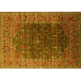 thumbnail image 1 of Ahgly Company Machine Washable Indoor Rectangle Oriental Yellow Industrial Area Rugs, 2' x 5', 1 of 4