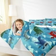 thumbnail image 4 of Manfei Traditional Plane Queen Comforter Set 3 Pieces, Blue Sky Bedding Sets, Cartoon Aircraft Bedding Comforter Set, Microfiber Bedroom Decor, 4 of 8