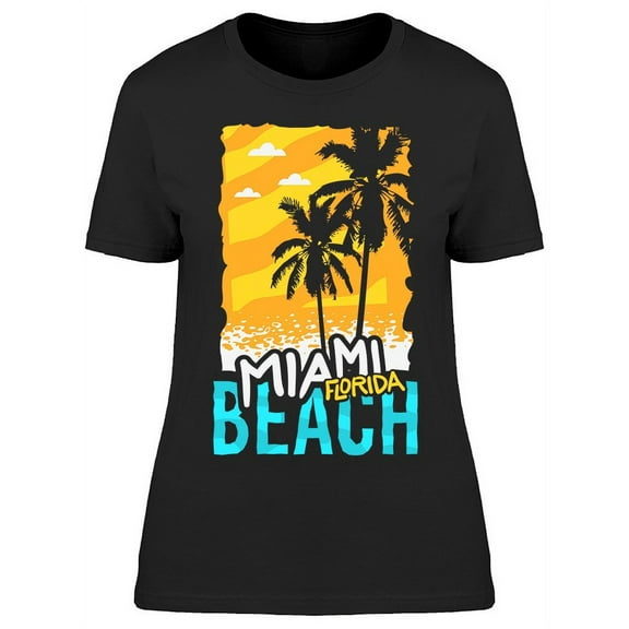Miami Florida Beach Design T-Shirt Women -Image by Shutterstock, Female 3X-Large