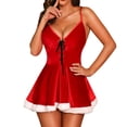 thumbnail image 1 of Gibobby Lencería navideña sexy para mujer, vestido de encaje estilo Navidad, pijamas para el , lencería de Papá Noel para mujer, lencería de Santa Chemise, vestido de dormir sexy (Rojo, L), 1 of 5