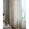 thumbnail image 6 of Boho Curtains 2 Panels 84 Inches Long Patterned Western Azetc Boho Chic Decor Semi-Blackout Light Filtering Drapes Window Treatment with Tassels Rod Pocket for Living Bedroom Office, 6 of 7