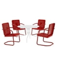 thumbnail image 1 of Crosley Furniture Bates 5 Piece Metal Outdoor Dining Set in Bright Red Gloss, 1 of 11