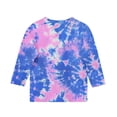 thumbnail image 3 of Hicidod Toddler Shirts 3/4 Length Sleeve Crewneck Tops Fashion Tie-Dye Spring Summer Pullover Clothes for Kids Girls Boys, 3 of 5