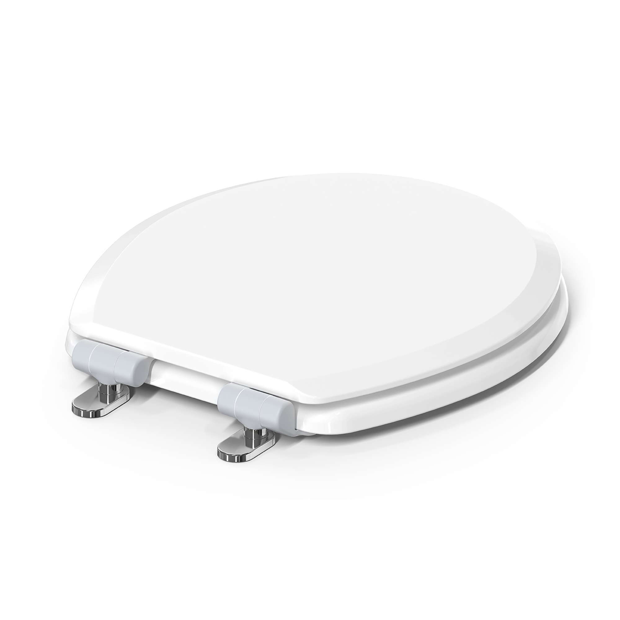 Topseat TSPR000R Pro Wood Toilet Seat Round, White, Magnetic Quick-Release Easy-Clean and Change, Slow Close, StainShield High-Gloss Finish, Arch-Tite Never Loosens, Adjustable Fit, Secure Grip