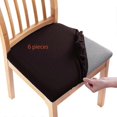 thumbnail image 1 of smiry Seat Covers for Dining Room Chairs Stretch Jacquard Dining Room Chair Seat Covers Set of 6coffee, 1 of 5