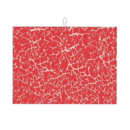 

Fuzoiu Beef2 Print Absorbent Reversible Microfiber Dish Drying Mat for Kitchen Dish Drying Pad for Dishes Utensils Pots and Pans Extra Large 18 Inch x 24 Inch