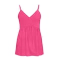 thumbnail image 6 of Camisole Tops For Women Casual Pink V Neck Solid Color Tank Sleeveless Tank Summer Tops For Women, 6 of 6