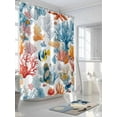 thumbnail image 3 of Shower Curtain, Colorful Coral Watercolor Fish Coastal Washable Shower Curtain with Hooks Bath Decor Fabric Shower Curtains for Bathroom, Hotel, Stalls, Bathtubs, 48x72 Inch, 3 of 6