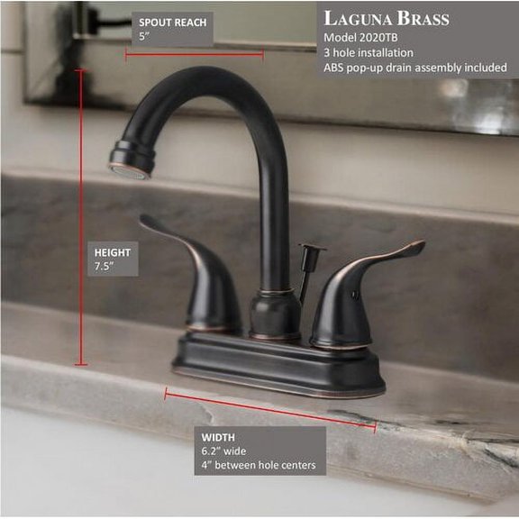 laguna brass centerset bathroom faucet with drain assembly