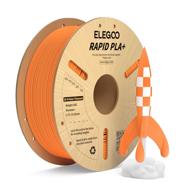 Filamento para impresora 3D ELEGOO Rapid PLA Plus de 1,75 mm, naranja, 1 kg