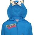 thumbnail image 7 of SEGA Sonic the Hedgehog Big Boys' Cosplay Fleece Zip-Up Hoodie Blue, 7 of 7
