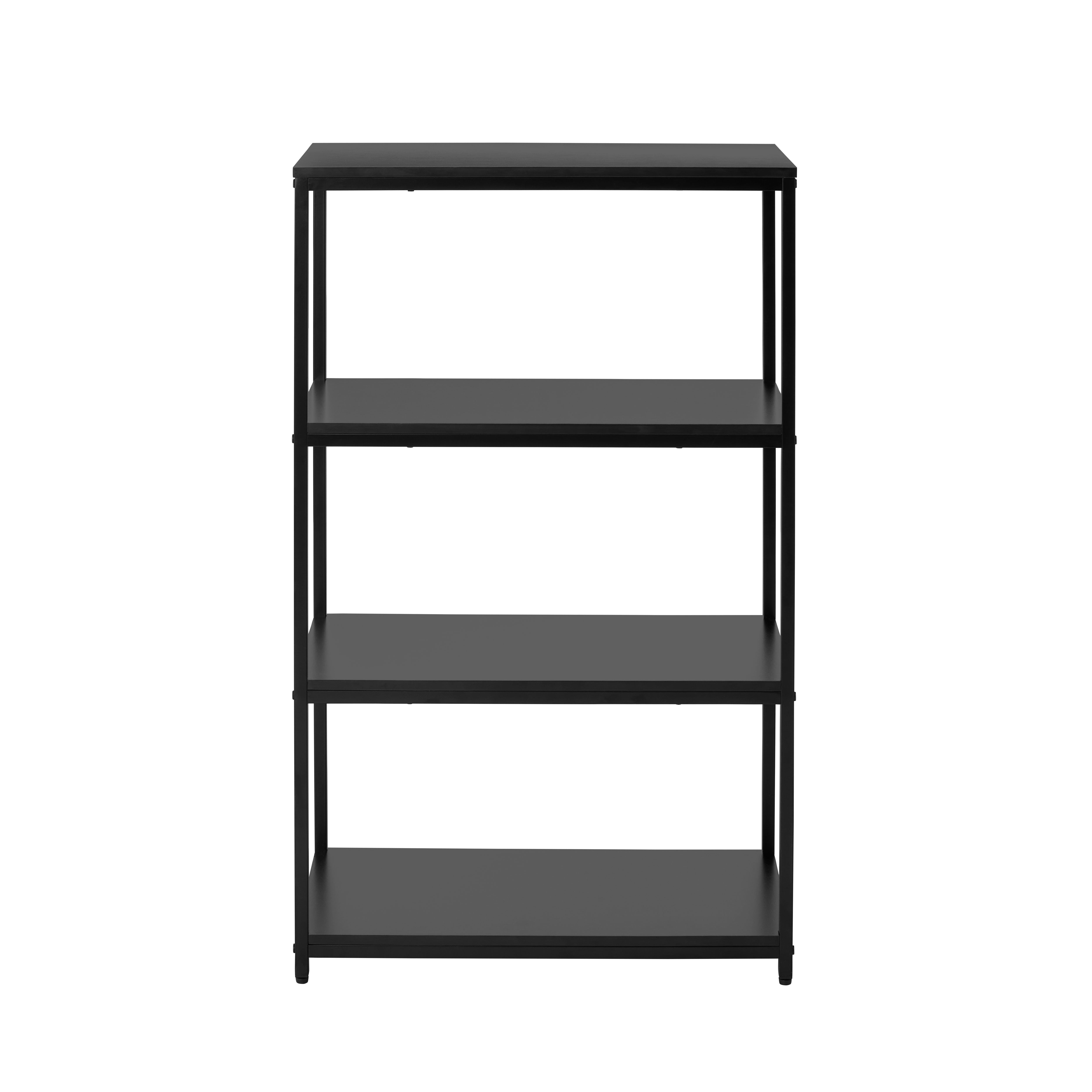 Mainstays 4-Shelf Metal Frame Bookcase, Black Finish