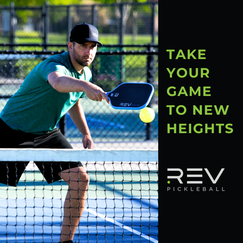 Rev Pickleball Genesis Set – 2 Paddles, 2 Pickleballs, Carry Bag – All-in-One Beginner Bundle – Lightweight Fiberglass Paddle Set for Indoor & Outdoor Play – Red & Blue – Supreme Touch Control