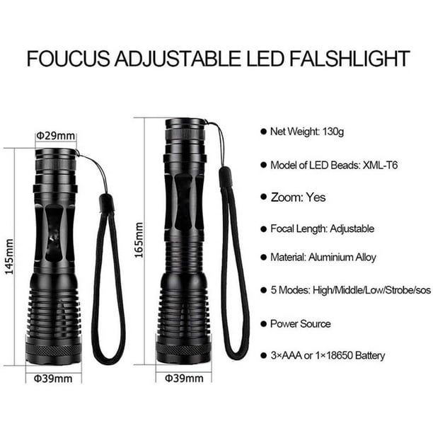 Super petite mini lampe de poche LED alimentée par batterie stylo torche de  poche tactique avec lumens élevés pour le camping, l'extérieur, les  urgences, les lampes de poche quotidiennes
