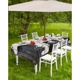 thumbnail image 4 of nqOlkjepod White Brown Bear Outdoor Tablecloth with Umbrella Hole & Zipper, Retro Country Farmhouse Rustic Wood Grain Rectangle Table Cover 54x80 Inch, Waterproof Table Cloth Protector for Patio, 4 of 7
