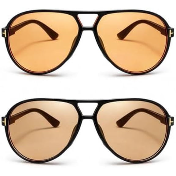 2 Pack Fashion Aviator Sunglasses for Men Women, Oversized Retro Pilot Shades