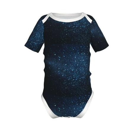 

Lukts Blue Glitter Retro Print Baby Short Sleeve Romper Onesie for Newborn Baby Boys and Girls-18 Months
