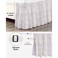 thumbnail image 3 of Purple Botanical Wrap Around Bed Skirts for King Bed 16" Drop, Bed Skirt with Adjustable Elastic Belt Dust Ruffle Bed Valance for Bedroom Hotel Luxury Farmhouse Spring Summer Branch Bed Frame Cover, 3 of 7