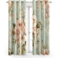 thumbnail image 2 of Floral Curtains Short,Pink Rose Window Curtains,Vintage Floral Drapes,Rustic Flower Window Treatments,Home Decor Drapes 2 Panel Sets-52"W x 63"L (Pack of 2), 2 of 7