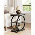 thumbnail image 3 of LITTLE TREE End Table, 3-Tier Side Table, Slim Sofa Side Table for Living Room, Tall Bedside Table Nightstand for Bedroom, Grey and Black, 3 of 11