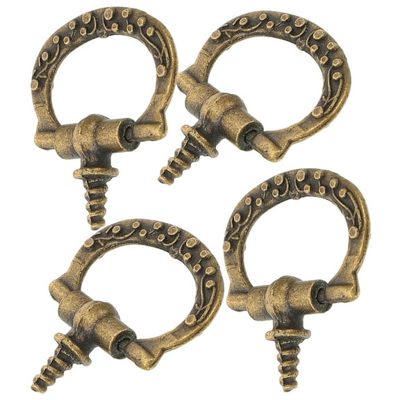 FELTECHELECTR Jewelry Case Mini Pull Alloy Dark Brown 10Pcs 1.02X0.94X0.20in