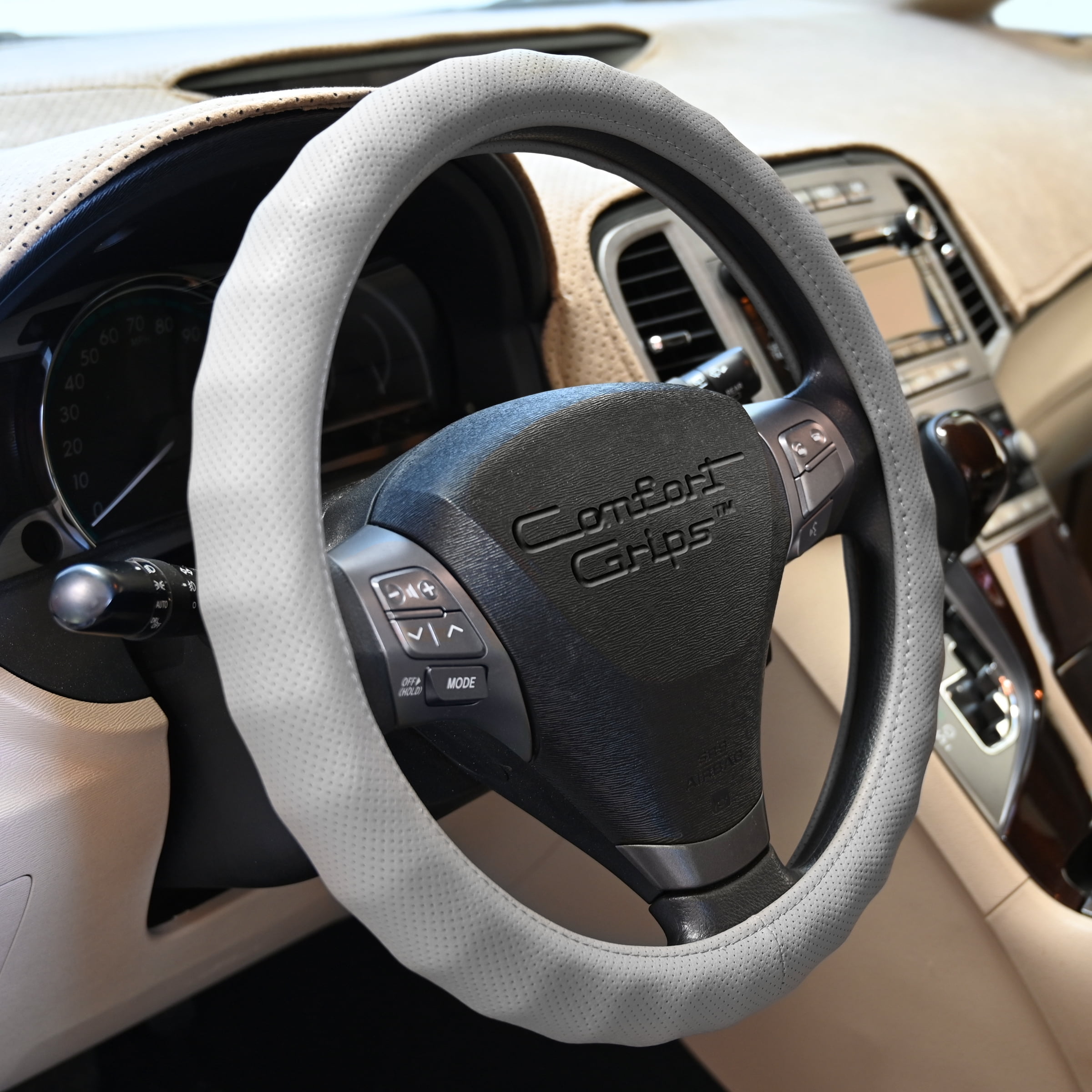 Comfort Grips Steering Wheel Cover - Racing Grip Medium (14.5 - 15.4) Grey