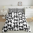 thumbnail image 2 of jejeloiu Cartoon Bowtie King Size Comforter Sets,Bow Bowknot Bedding Comforter Set,Black White Bedding Set For Girl,Microfiber Room Decor Reversible,3-Piece, 2 of 8