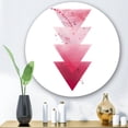 thumbnail image 1 of Designart - Triangles Rouges Art Géométrique Abstrait Composition - Art Mural Rond en Métal Moderne, 1 of 5