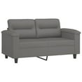 thumbnail image 2 of vidaXL 2-Seater Sofa with Pillows Dark Grey 120 cm Microfibre Fabric, 2 of 5