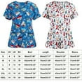 thumbnail image 3 of New Short Sleeve Women Casual Wear Work Uniform Christmas Blouse V Neck Animal Print GREEN M, 3 of 7