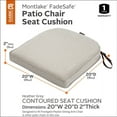 thumbnail image 5 of Classic Accessories Montlake FadeSafe Water-Resistant Contoured Patio Dining Seat Cushion, 20 x 20 x 2 inch, Heather Grey, 5 of 22