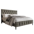 thumbnail image 4 of Home Design Socorro King Tufted Upholstered Platform Bed with Button-Tufted Headboard and Slat Support, Gray, Easy Assembly, 4 of 5