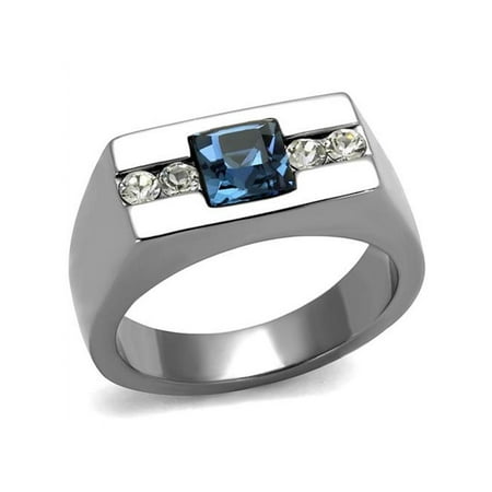 Men's 1.68Ct Montana Princess Cut Cubic Zirconia Stainless Steel Ring Size 10
