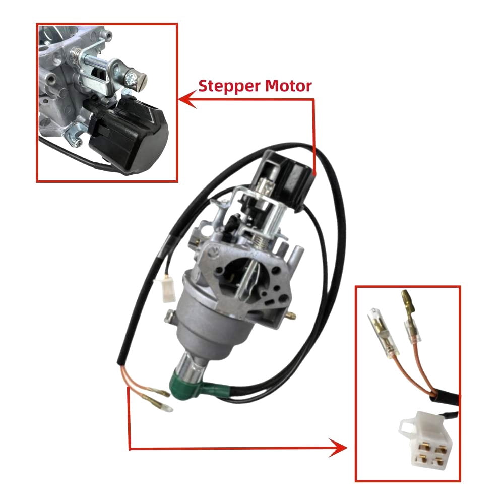 POWER PRODUCTS Carburetor with Stepper Motor, gaskets and fuel line--Compatible Replacement for PREDATOR Inverter Generators 9500-Watt Surge / 7600-Watt Running (SKU# 71365, 59188)