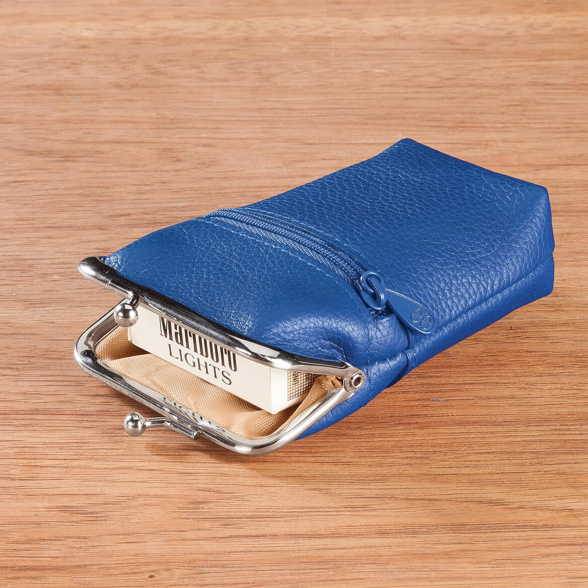 cigarette case as wallet Fox Valley Traders Cigarette Case, Leather, Blue