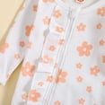 thumbnail image 6 of Weebloom Baby Sleepwear Toddler Long Sleeve Floral Prints Romper Jumpsuit Kinds Fall Winter Clothes Rompers,White 3-6 Months, 6 of 8